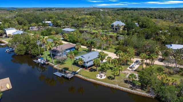 12046 W Gulf Breeze Ct, Crystal River, FL 34429 - aerial view of property's location featuring a large body of water and a forest