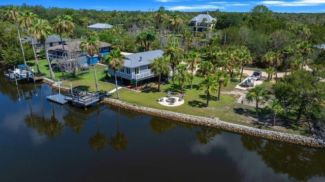 12046 W Gulf Breeze Ct, Crystal River, FL 34429 - view of subject property with a nearby body of water and a forest