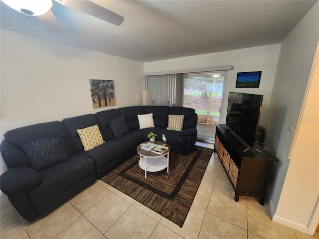 1975 W Bay Dr Unit 304, Largo, FL 33770 - living room with light tile patterned floors and ceiling fan