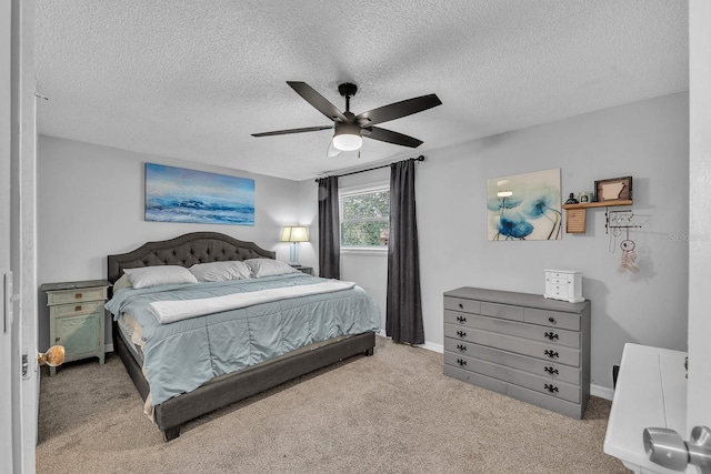 3731 Southview Dr, Brandon, FL 33511 - bedroom featuring carpet, a textured ceiling, and a ceiling fan
