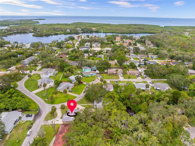 4923 Avery Rd, New Port Richey, FL 34652 - aerial view of property's location featuring a nearby body of water and nearby suburban area