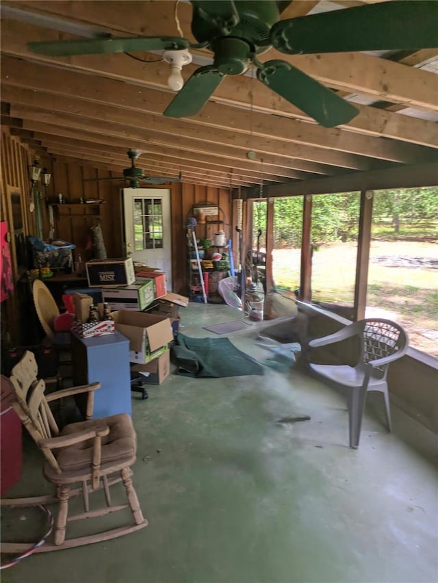 2833 SW Wilson Springs Rd, Fort White, FL 32038 - sunroom / solarium with ceiling fan, lofted ceiling, and healthy amount of natural light