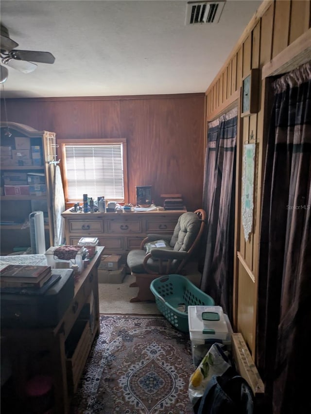 2833 SW Wilson Springs Rd, Fort White, FL 32038 - office space featuring ceiling fan and wood walls