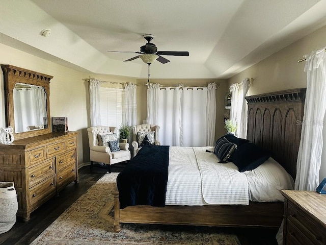 10080 SE 69th Ter, Belleview, FL 34420 - bedroom with dark wood-style flooring and a ceiling fan