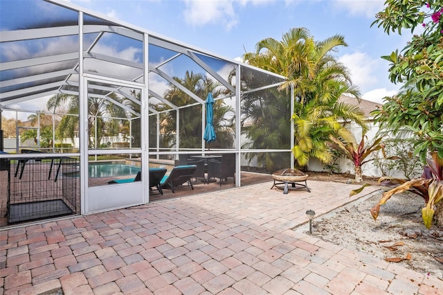 22623 Cliffside Way, Land O Lakes, FL 34639 - view of patio with an outdoor fire pit and an outdoor pool