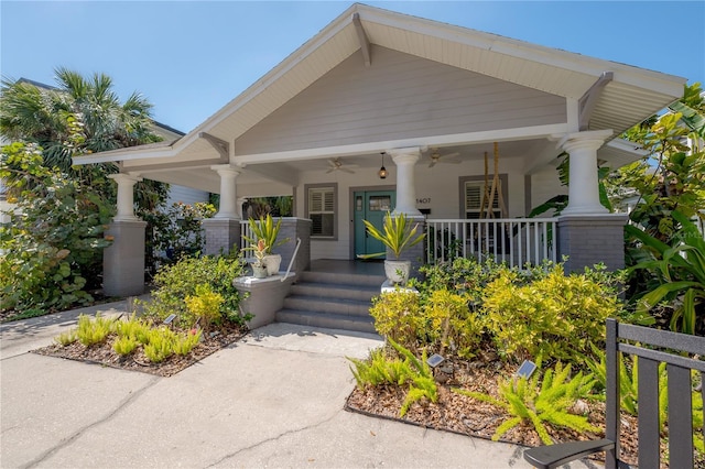1407 S Moody Ave, Tampa, FL 33629 - view of front of house featuring ceiling fan and covered porch