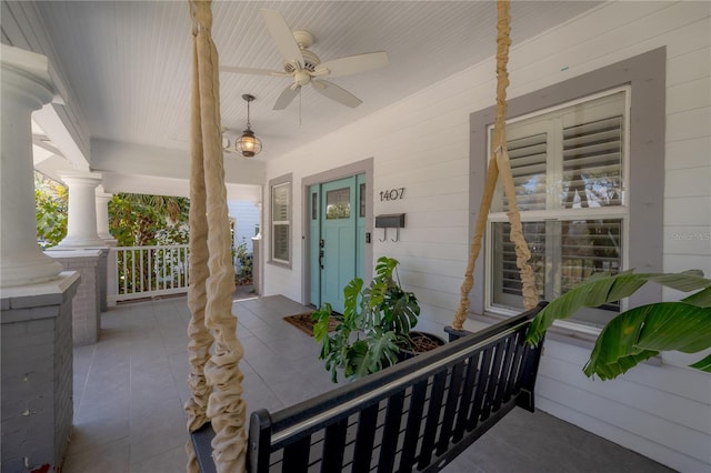1407 S Moody Ave, Tampa, FL 33629 - covered porch with ceiling fan