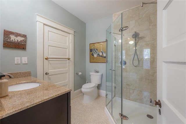 1407 S Moody Ave, Tampa, FL 33629 - full bath featuring a stall shower, vanity, and tile patterned floors