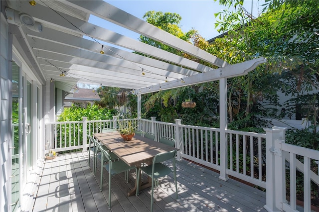 1407 S Moody Ave, Tampa, FL 33629 - wooden deck featuring a pergola and outdoor dining space