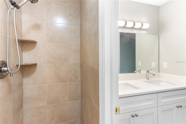 4117 Daventry Ln, Palm Harbor, FL 34685 - bathroom with double vanity and a tile shower