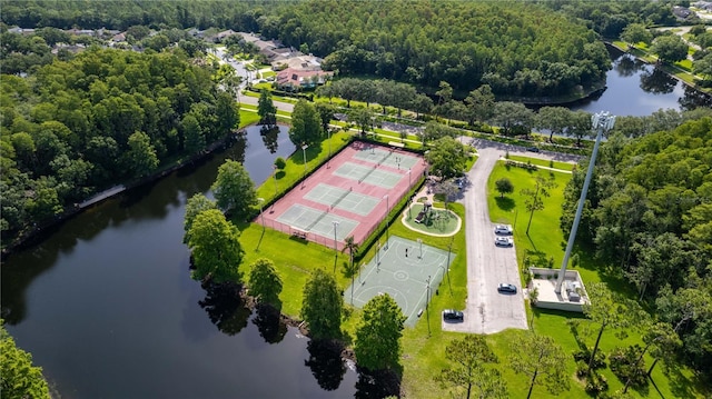 4117 Daventry Ln, Palm Harbor, FL 34685 - aerial view of a nearby body of water and a heavily wooded area