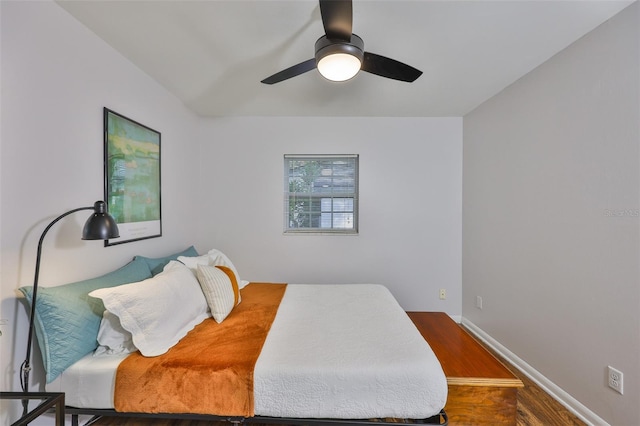 1708 Pond Lake Dr, Tampa, FL 33612 - bedroom featuring wood finished floors and a ceiling fan