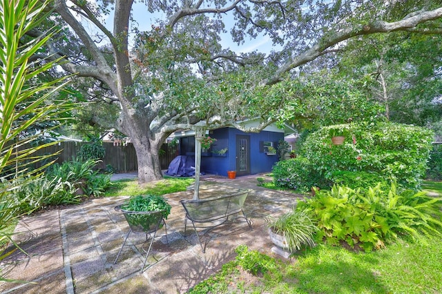 1708 Pond Lake Dr, Tampa, FL 33612 - view of yard featuring a patio and an outbuilding