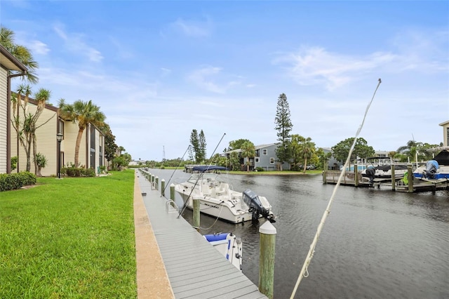 358 Moorings Cove Dr Unit 4B, Tarpon Springs, FL 34689 - dock with a yard and a water view