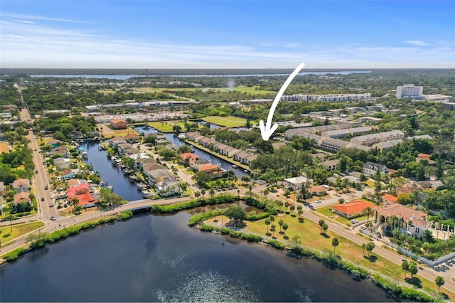 358 Moorings Cove Dr Unit 4B, Tarpon Springs, FL 34689 - aerial perspective of suburban area featuring a nearby body of water
