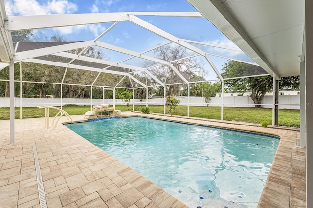 7607 New York Ave, Hudson, FL 34667 - view of swimming pool with a fenced backyard, a patio area, and a lanai