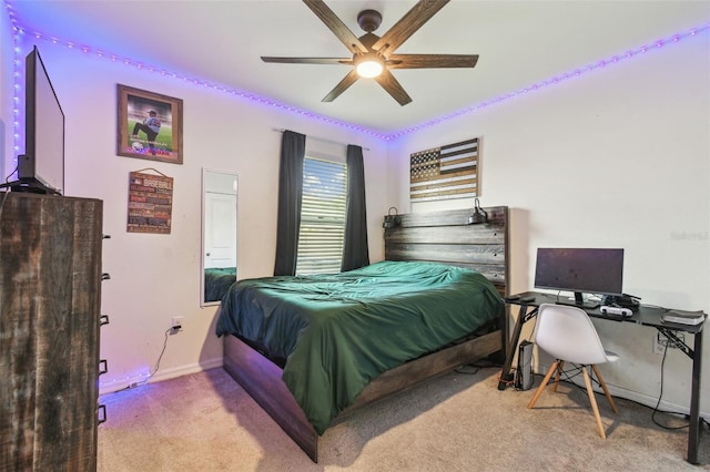33678 Jasper Stone Dr, Wesley Chapel, FL 33543 - carpeted bedroom featuring baseboards and a ceiling fan
