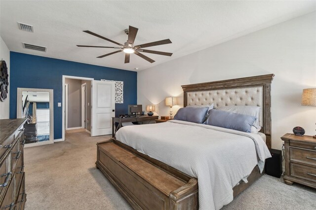 33678 Jasper Stone Dr, Wesley Chapel, FL 33543 - bedroom featuring light colored carpet and ceiling fan