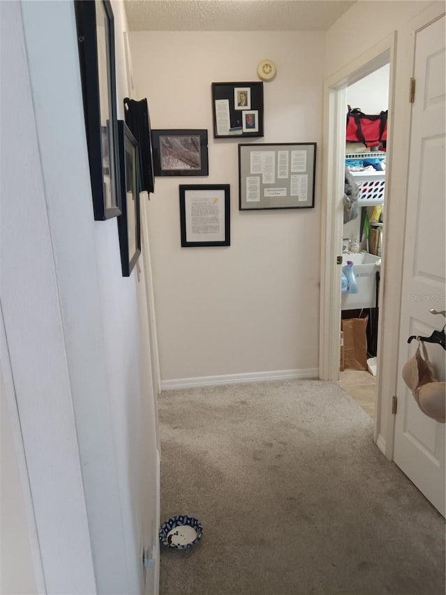 7307 Windsor Mill Rd, Hudson, FL 34667 - hallway featuring carpet flooring and baseboards