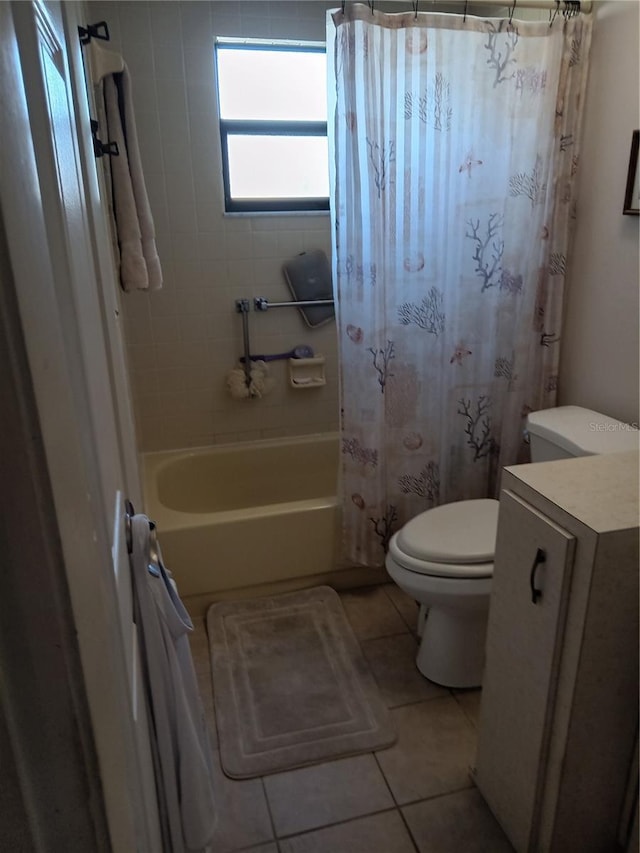 7307 Windsor Mill Rd, Hudson, FL 34667 - bathroom with tile patterned floors, shower / bathtub combination with curtain, and vanity