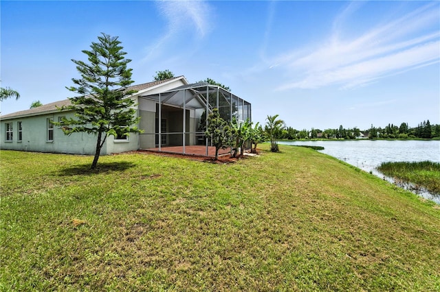 1725 Bondurant Way, Brandon, FL 33511 - view of grassy yard with a water view and a lanai