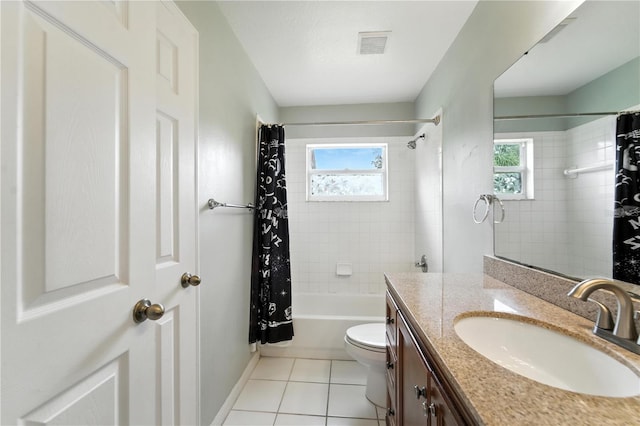 1725 Bondurant Way, Brandon, FL 33511 - bathroom featuring vanity, shower / bathtub combination with curtain, and tile patterned floors