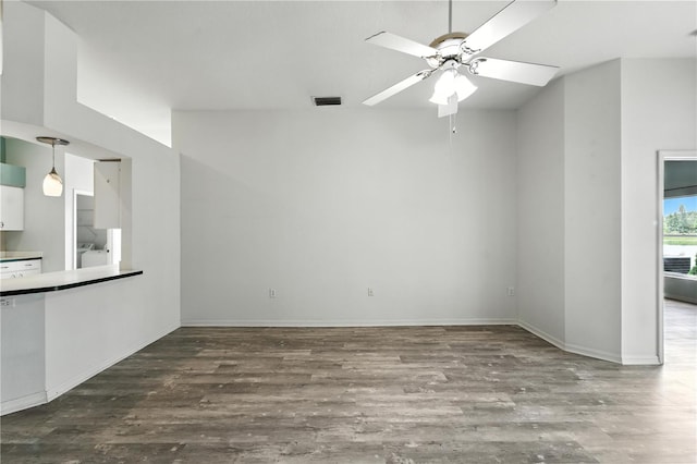 1725 Bondurant Way, Brandon, FL 33511 - unfurnished living room featuring wood finished floors and ceiling fan