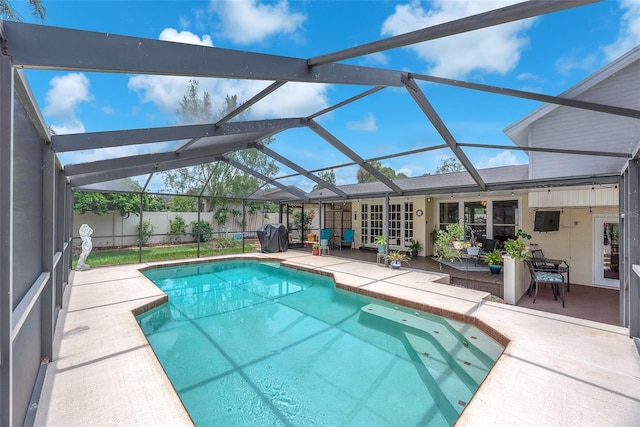 617 Valley Hill Dr, Brandon, FL 33510 - view of swimming pool featuring a patio and a lanai