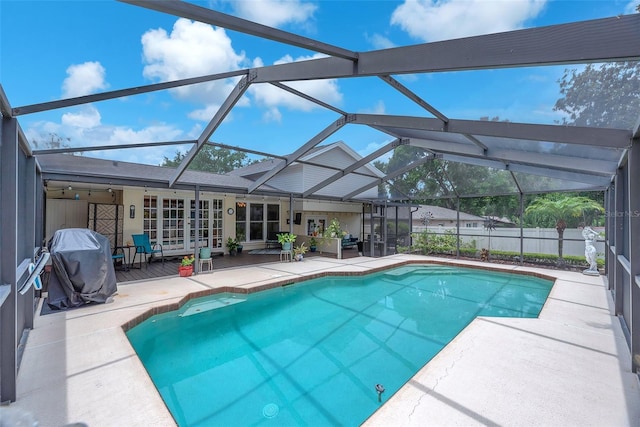 617 Valley Hill Dr, Brandon, FL 33510 - view of swimming pool with a patio area, a grill, and a lanai