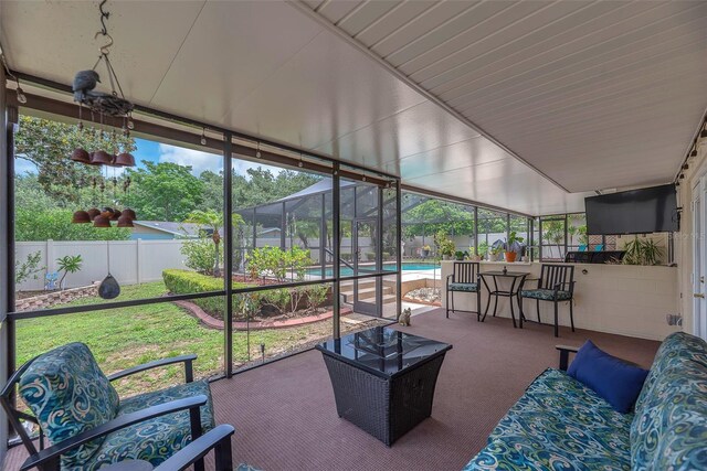 617 Valley Hill Dr, Brandon, FL 33510 - sunroom / solarium featuring an outdoor hangout area