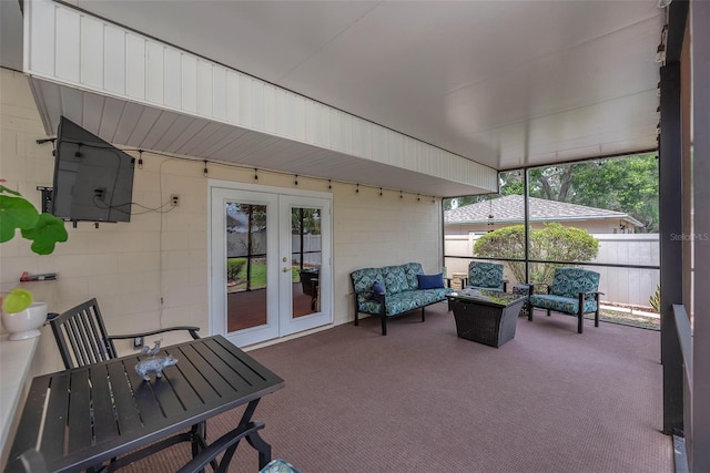 617 Valley Hill Dr, Brandon, FL 33510 - sunroom / solarium with french doors, outdoor lounge area, and outdoor dining space
