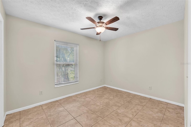 3840 Rolling Cir, Valrico, FL 33594 - unfurnished room featuring a ceiling fan, a textured ceiling, and light tile patterned floors