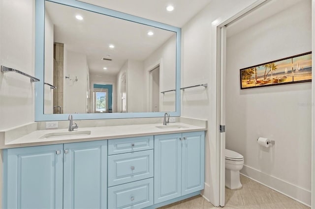 200 Main St Unit 204, Dunedin, FL 34698 - full bathroom with double vanity, recessed lighting, and tile patterned flooring