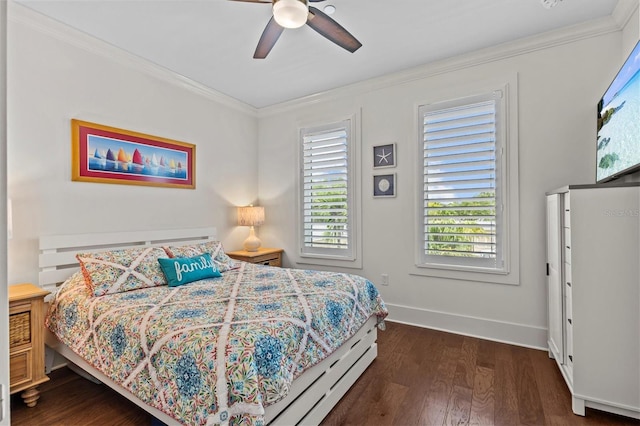 200 Main St Unit 204, Dunedin, FL 34698 - bedroom with ornamental molding, wood finished floors, and ceiling fan