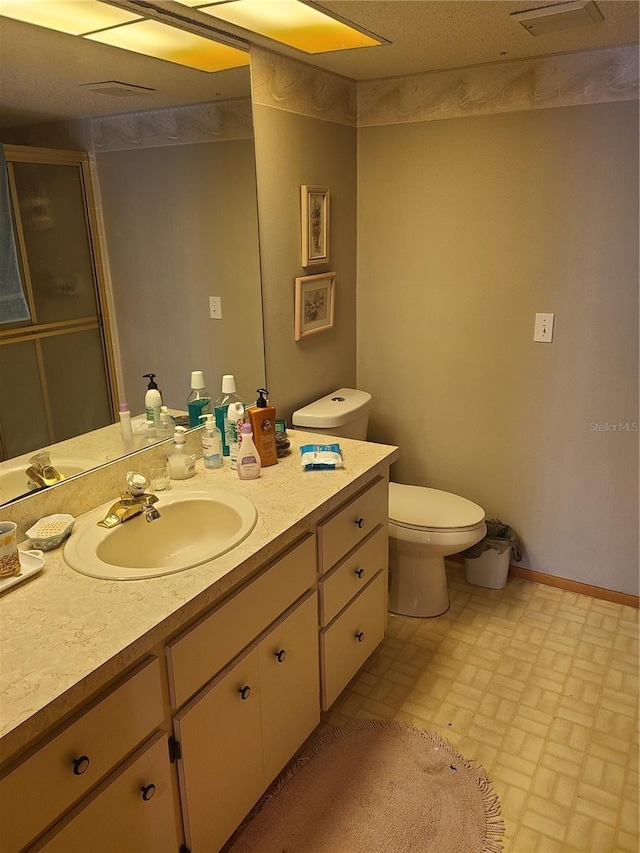 3849 Sailmaker Ln Unit 0, Holiday, FL 34691 - full bathroom featuring vanity, brick patterned floors, and a stall shower