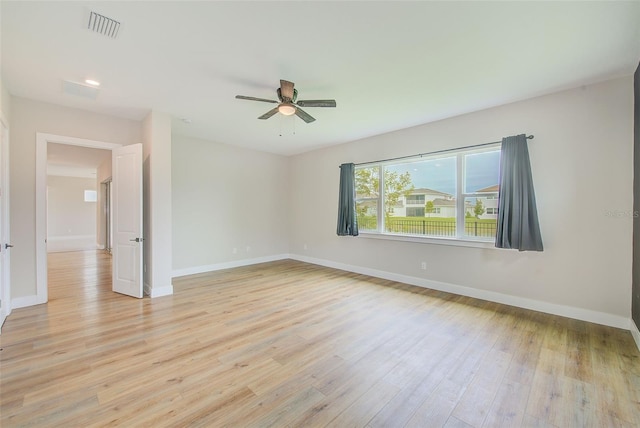 8717 Sanders Tree Loop, Wesley Chapel, FL 33545 - spare room featuring a ceiling fan, light wood-type flooring, and recessed lighting