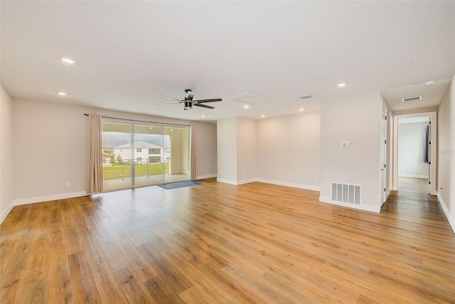 8717 Sanders Tree Loop, Wesley Chapel, FL 33545 - unfurnished room with light wood finished floors, ceiling fan, and recessed lighting