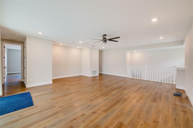 8717 Sanders Tree Loop, Wesley Chapel, FL 33545 - unfurnished room featuring a ceiling fan, light wood-style floors, and recessed lighting