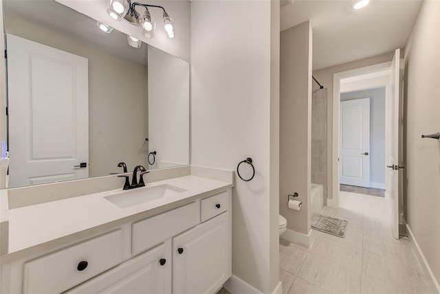 8717 Sanders Tree Loop, Wesley Chapel, FL 33545 - bathroom featuring tile patterned floors, vanity, and bathing tub / shower combination