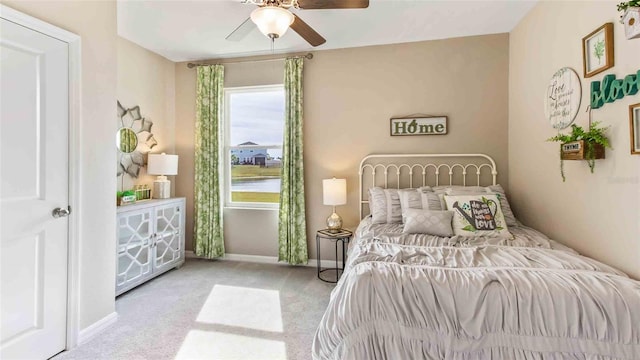 2593 Birney Run, Zephyrhills, FL 33541 - bedroom featuring carpet floors and a ceiling fan