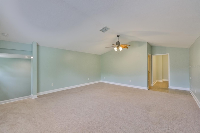 12305 Freesia Ct, Riverview, FL 33569 - empty room featuring carpet flooring, a ceiling fan, and lofted ceiling