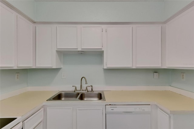 1049 Apollo Beach Blvd Unit D, Apollo Beach, FL 33572 - kitchen with white dishwasher, light countertops, and white cabinetry