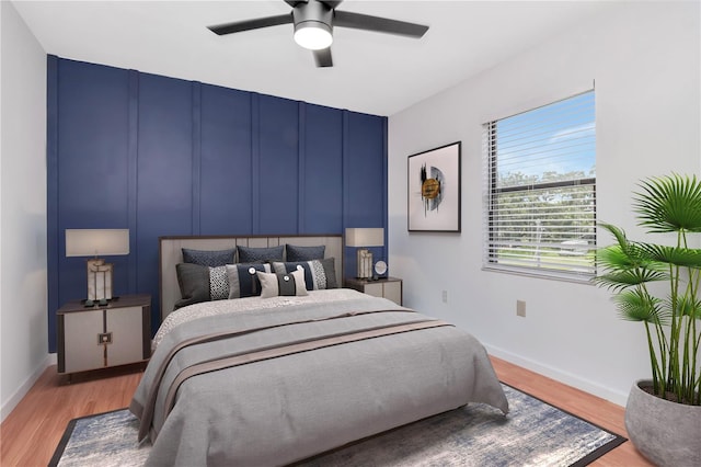 9501 Alice Ln, Riverview, FL 33578 - bedroom with light wood finished floors and ceiling fan