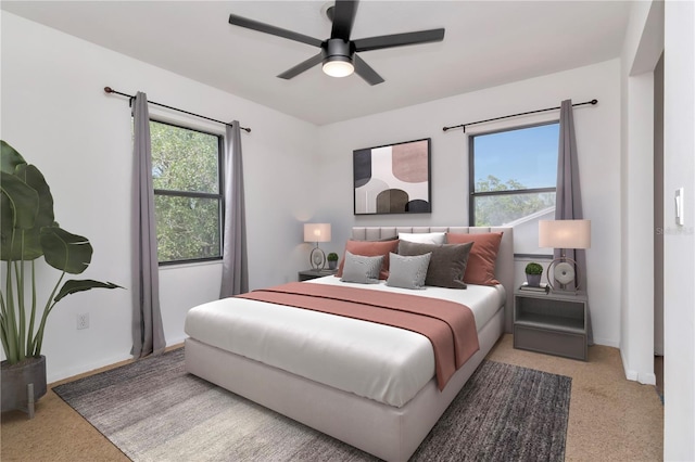 9501 Alice Ln, Riverview, FL 33578 - carpeted bedroom with ceiling fan and baseboards