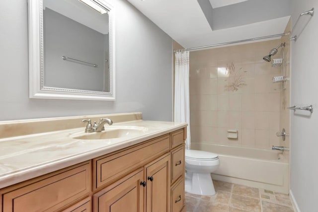 9501 Alice Ln, Riverview, FL 33578 - bathroom with vanity and shower / bathtub combination with curtain