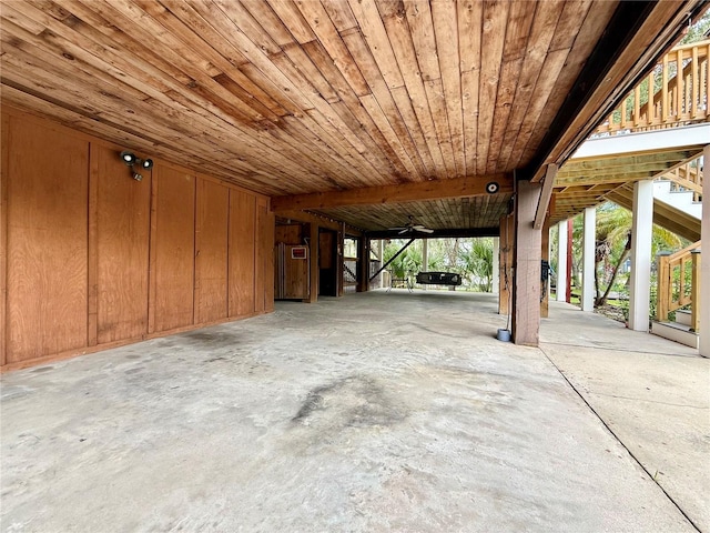 9501 Alice Ln, Riverview, FL 33578 - misc room with concrete flooring and wooden ceiling