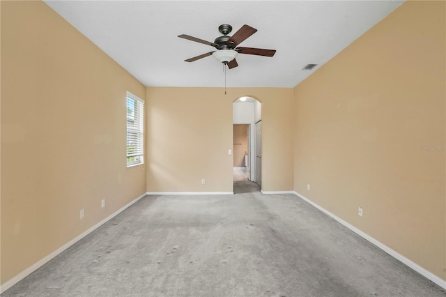 11810 Holly Creek Dr, Riverview, FL 33569 - carpeted spare room with a ceiling fan and arched walkways