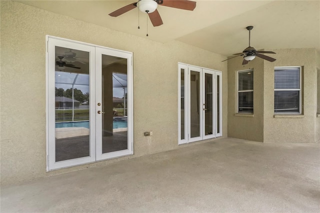 11810 Holly Creek Dr, Riverview, FL 33569 - view of patio / terrace with french doors and ceiling fan