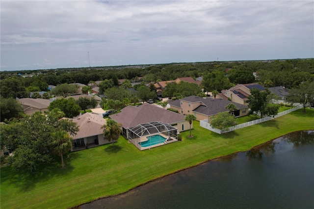 11810 Holly Creek Dr, Riverview, FL 33569 - aerial perspective of suburban area with a pool area and a large body of water
