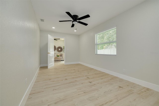 2908 Longbrooke Way, Clearwater, FL 33760 - empty room featuring ceiling fan, light wood-style flooring, and recessed lighting
